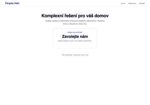 Web s obecnými frázemi a cenou na dotaz