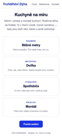 Stejný web se čtyřmi věcmi, které mění cenu kuchyně