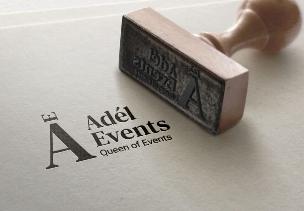 Tvorba loga a vizuální identity Adel events razítko