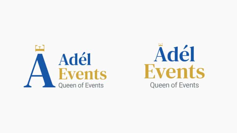Tvorba loga a vizuální identity Adel events bílý papír