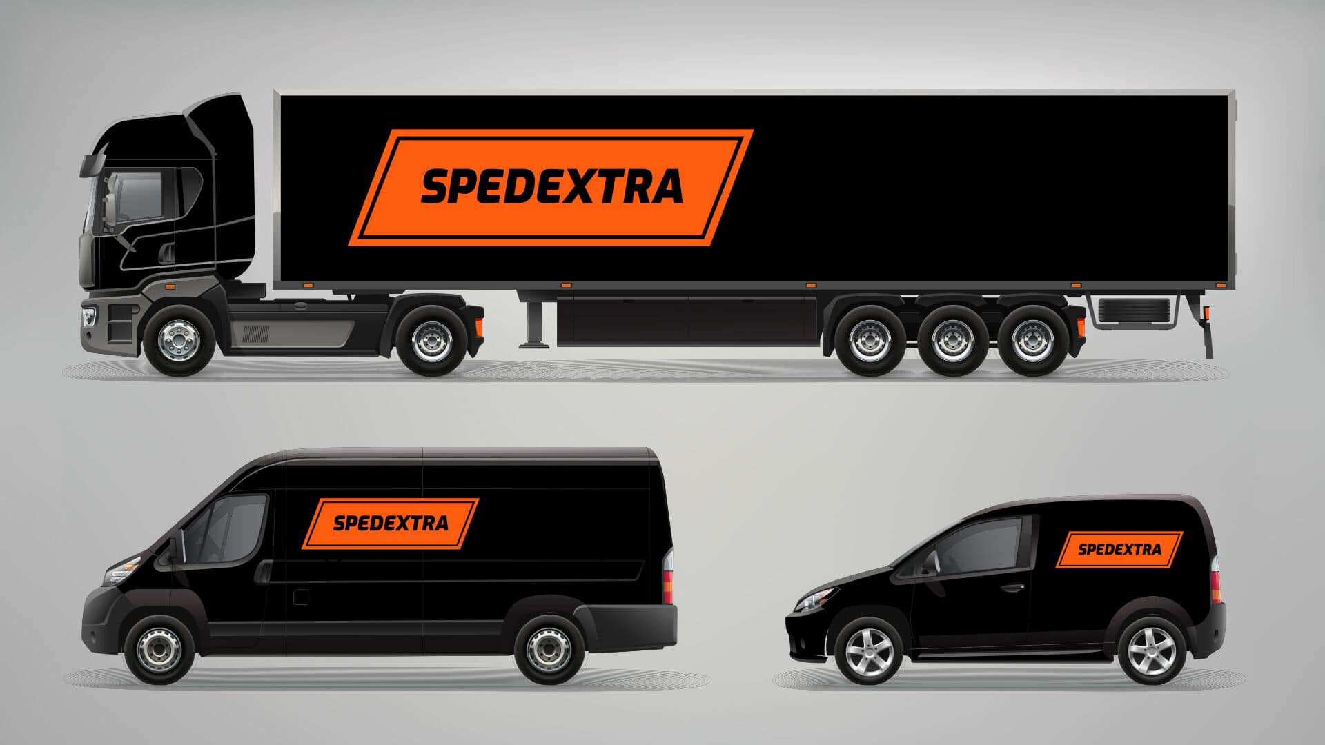 Tvorba loga a vizuální identity Spedextra polep auta